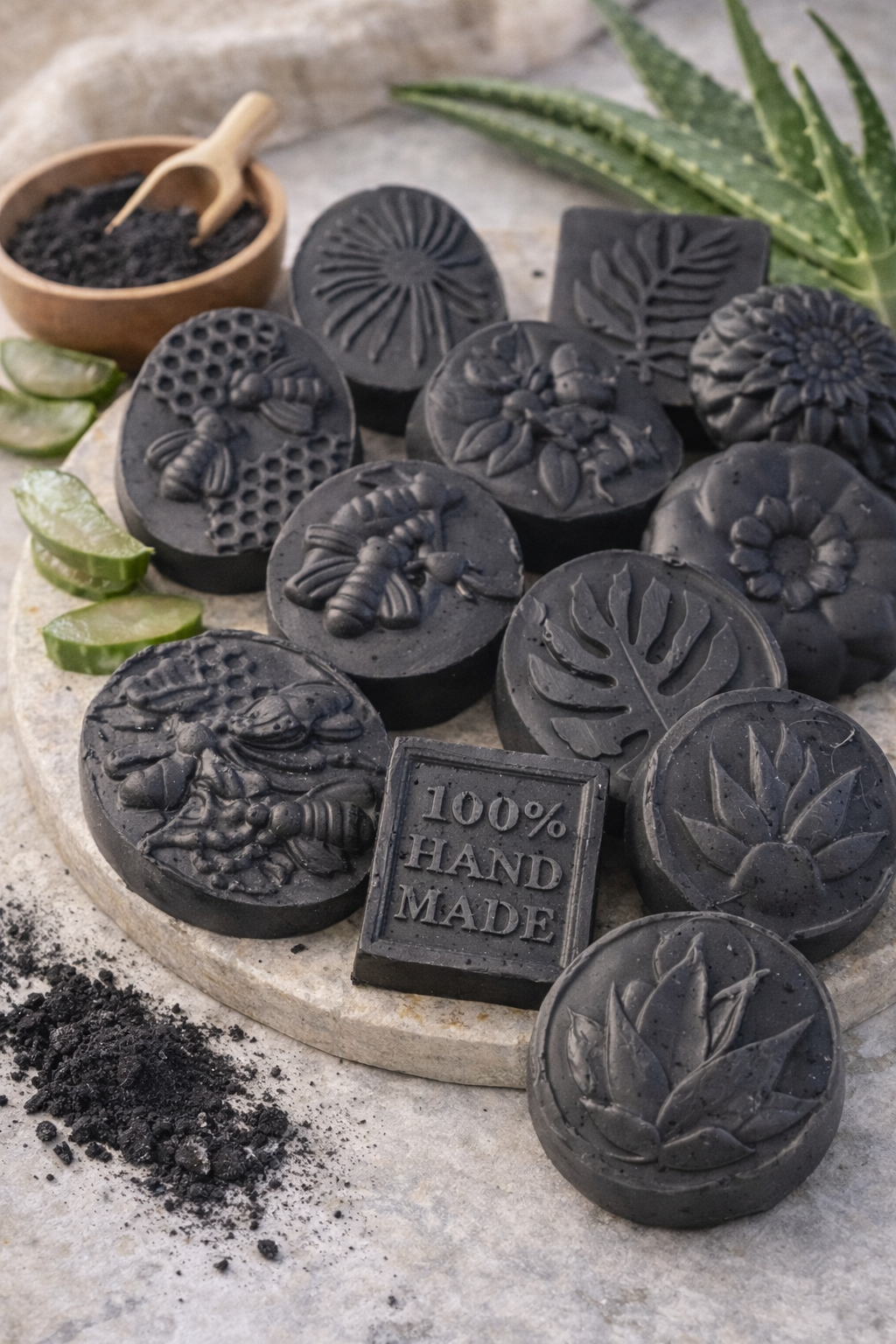 Savon Noir Purifiant - Charbon Actif & Aloe Vera